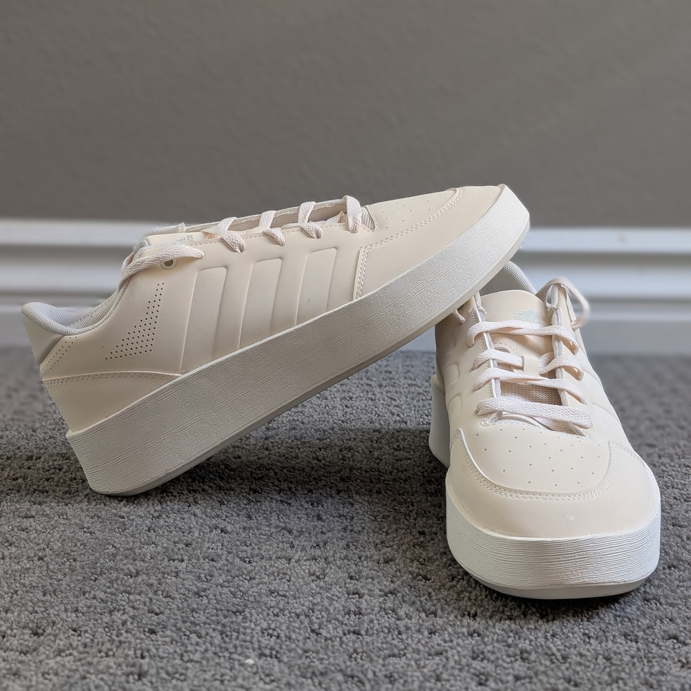 New Adidas Women's Beige Platform Sneakers